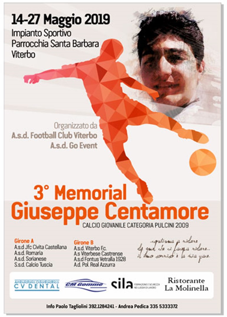 Memorial: a Viterbo via al Giuseppe Centamore. Sabato a Vignanello il ricordo a Patrizia Potenza